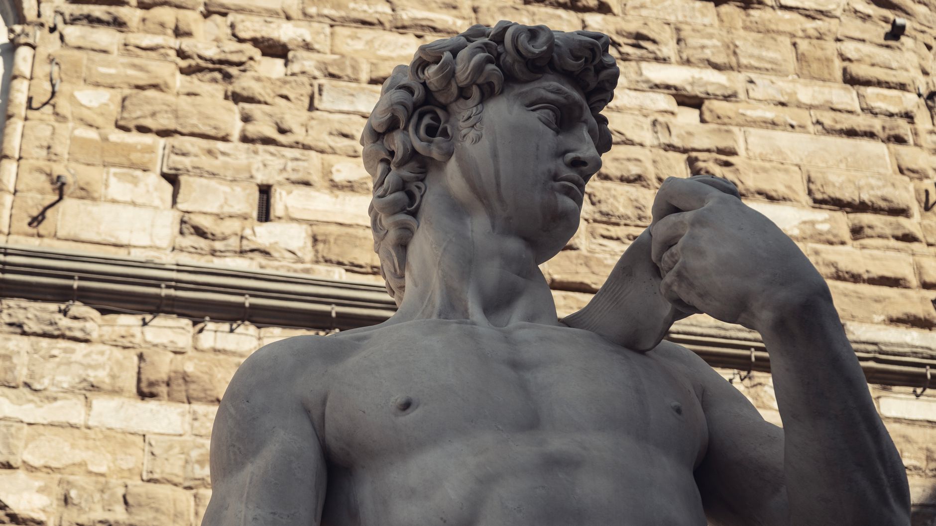 Michelangelo'nun David heykeli yakın çekim